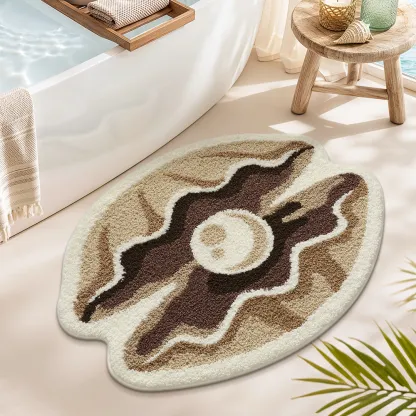 Pearl Oyster Shell Flocked Rug