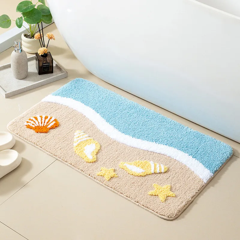 Seaside Shell Starfish Flocked Rug