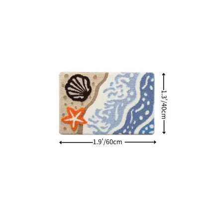 Shore Shell Starfish Flocked Rug