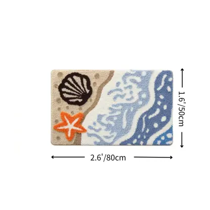 Shore Shell Starfish Flocked Rug