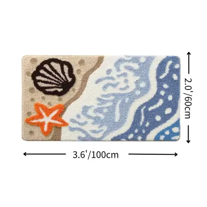 Shore Shell Starfish Flocked Rug