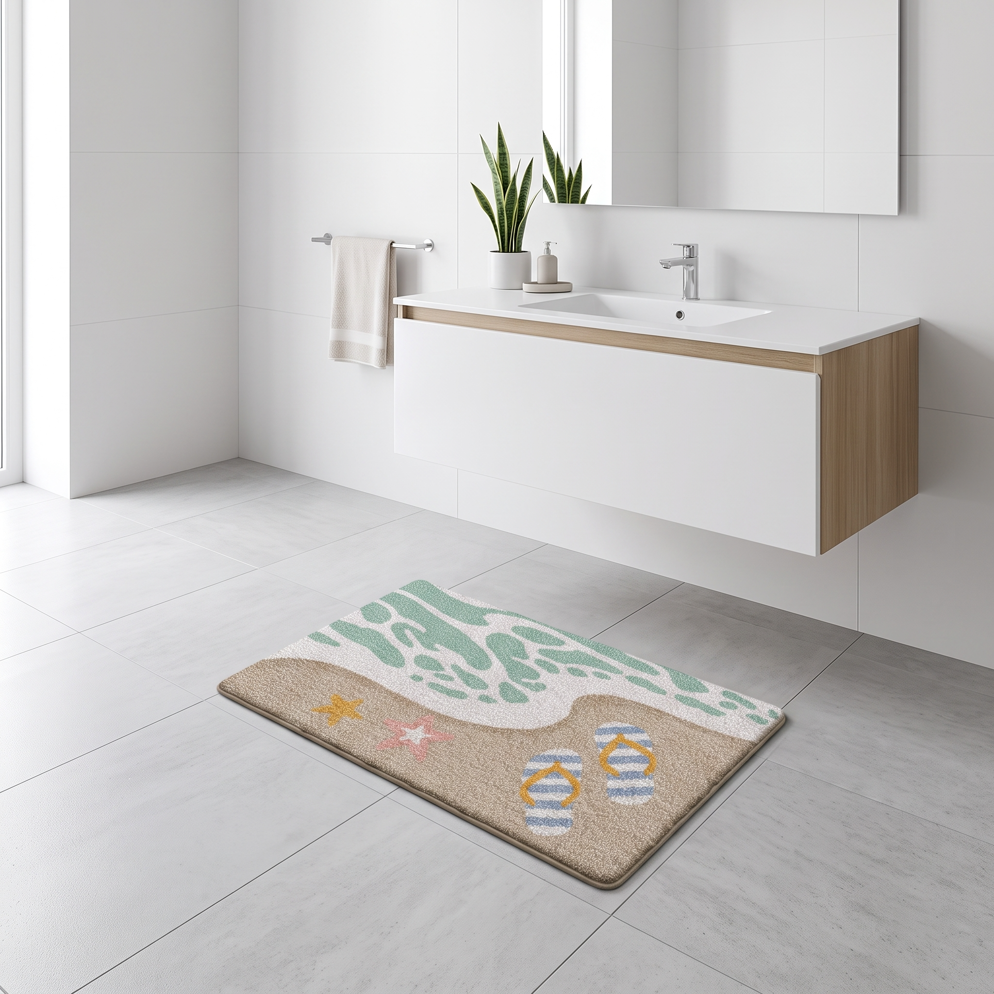 Starfall Beach Flocked Rug