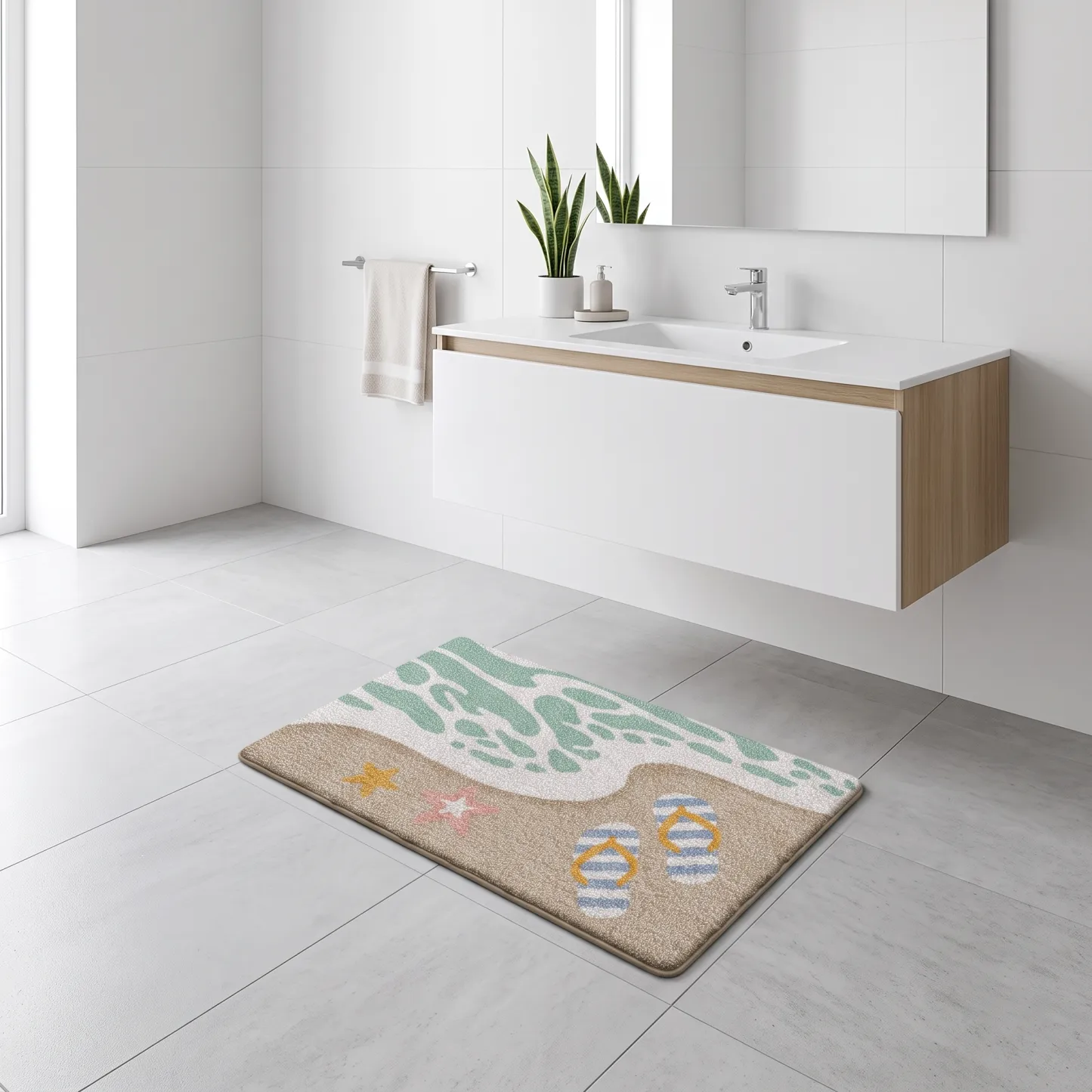 Starfall Beach Flocked Rug