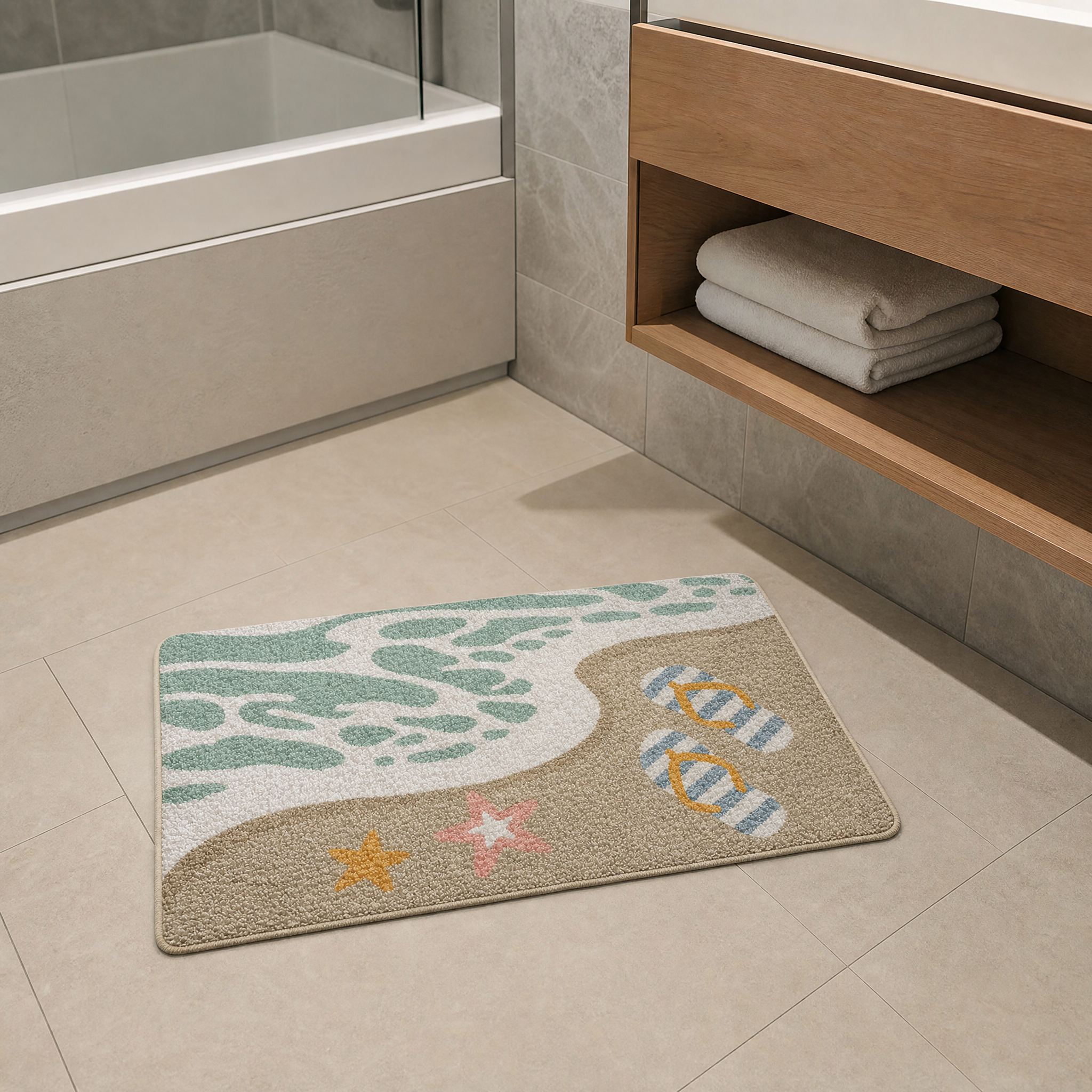 Starfall Beach Flocked Rug