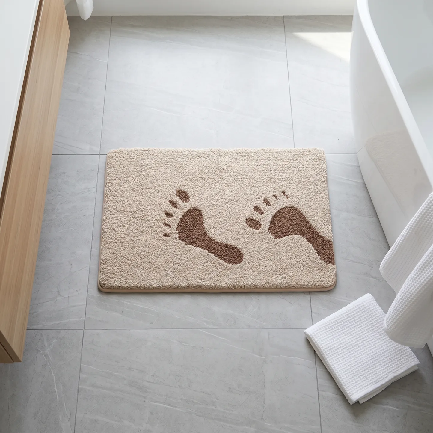 Strolling Moments Footprint Flocked Rug