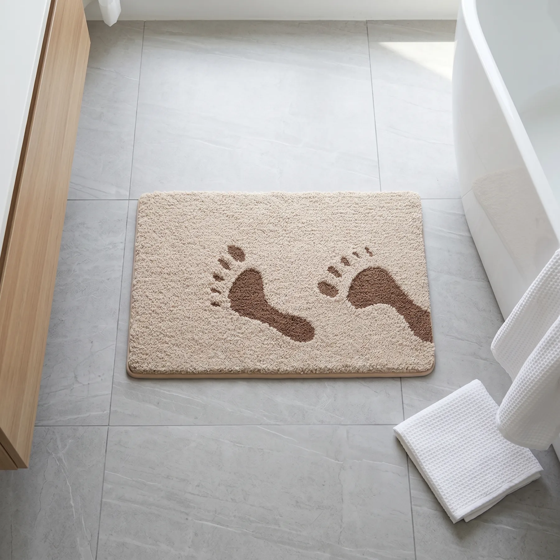 Strolling Moments Footprint Flocked Rug