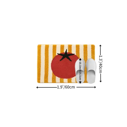 Tomato Stripe Flocked Rug