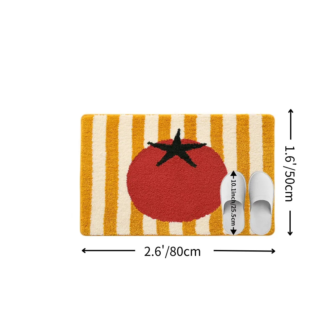 Tomato Stripe Flocked Rug