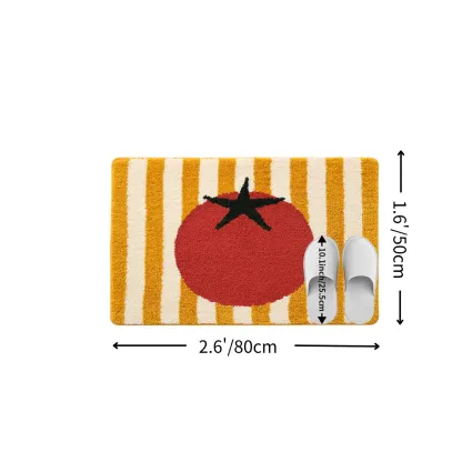 Tomato Stripe Flocked Rug
