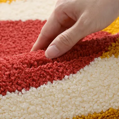 Tomato Stripe Flocked Rug