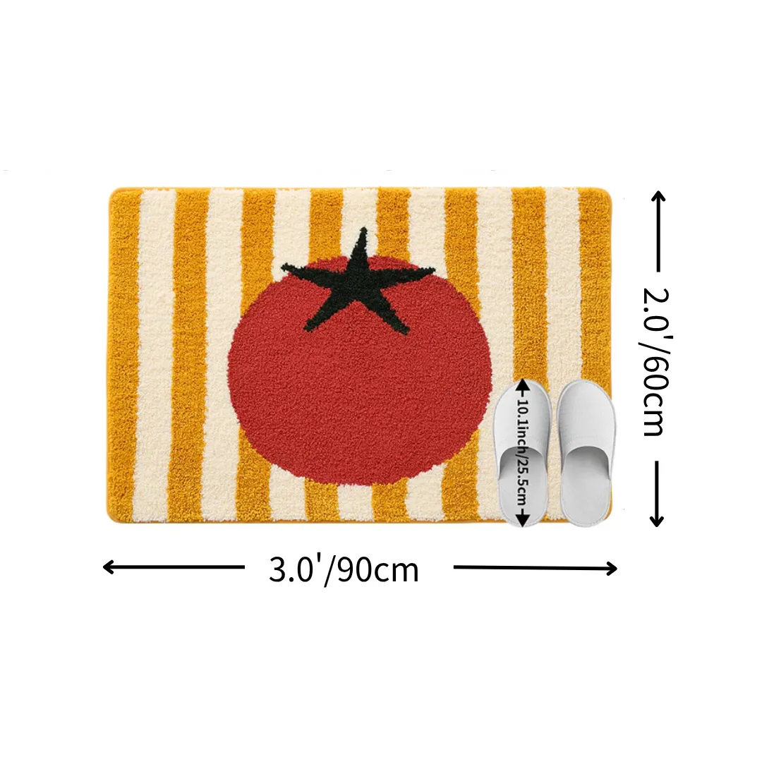 Tomato Stripe Flocked Rug