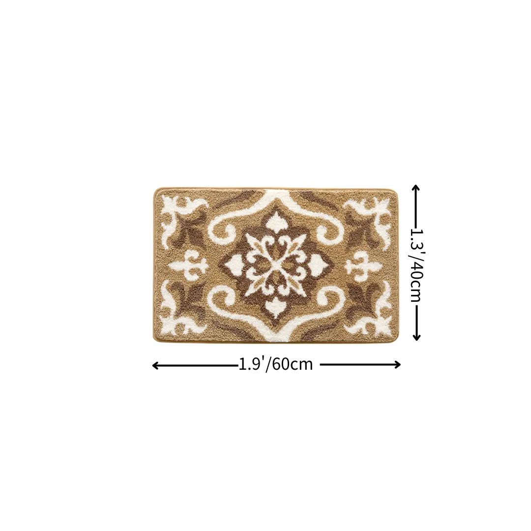Vintage Damask Flocked Rug
