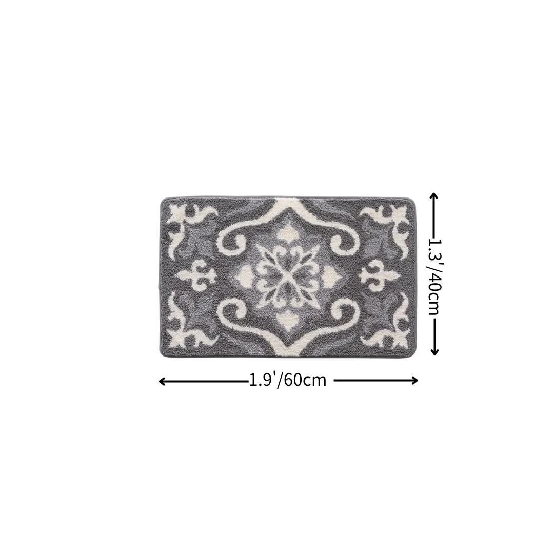 Vintage Damask Flocked Rug