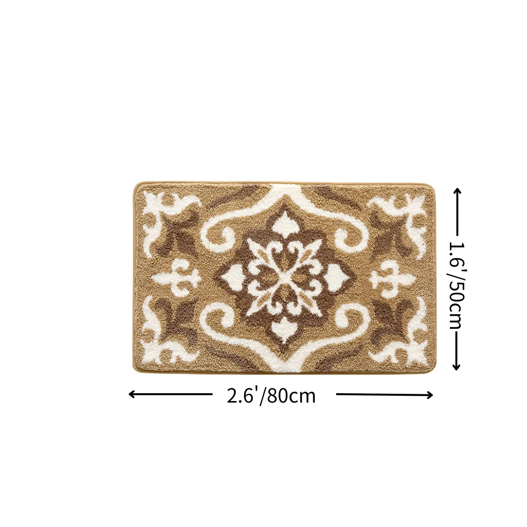 Vintage Damask Flocked Rug