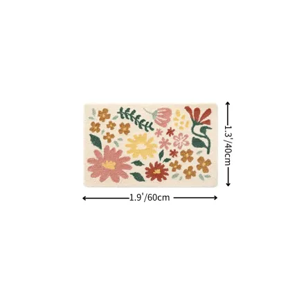 Vintage Wildflower Patch Flocked Rug