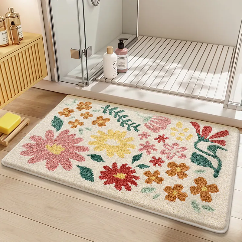 Vintage Wildflower Patch Flocked Rug