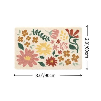 Vintage Wildflower Patch Flocked Rug