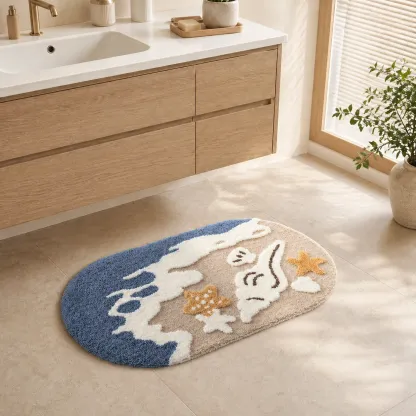 Sea Shell Melody Flocked Rug