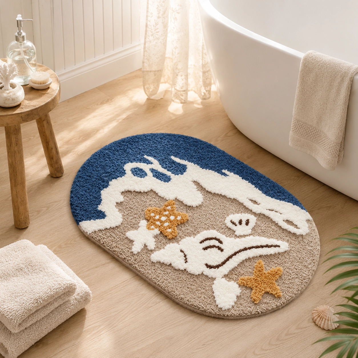 Sea Shell Melody Flocked Rug – BRENETTI