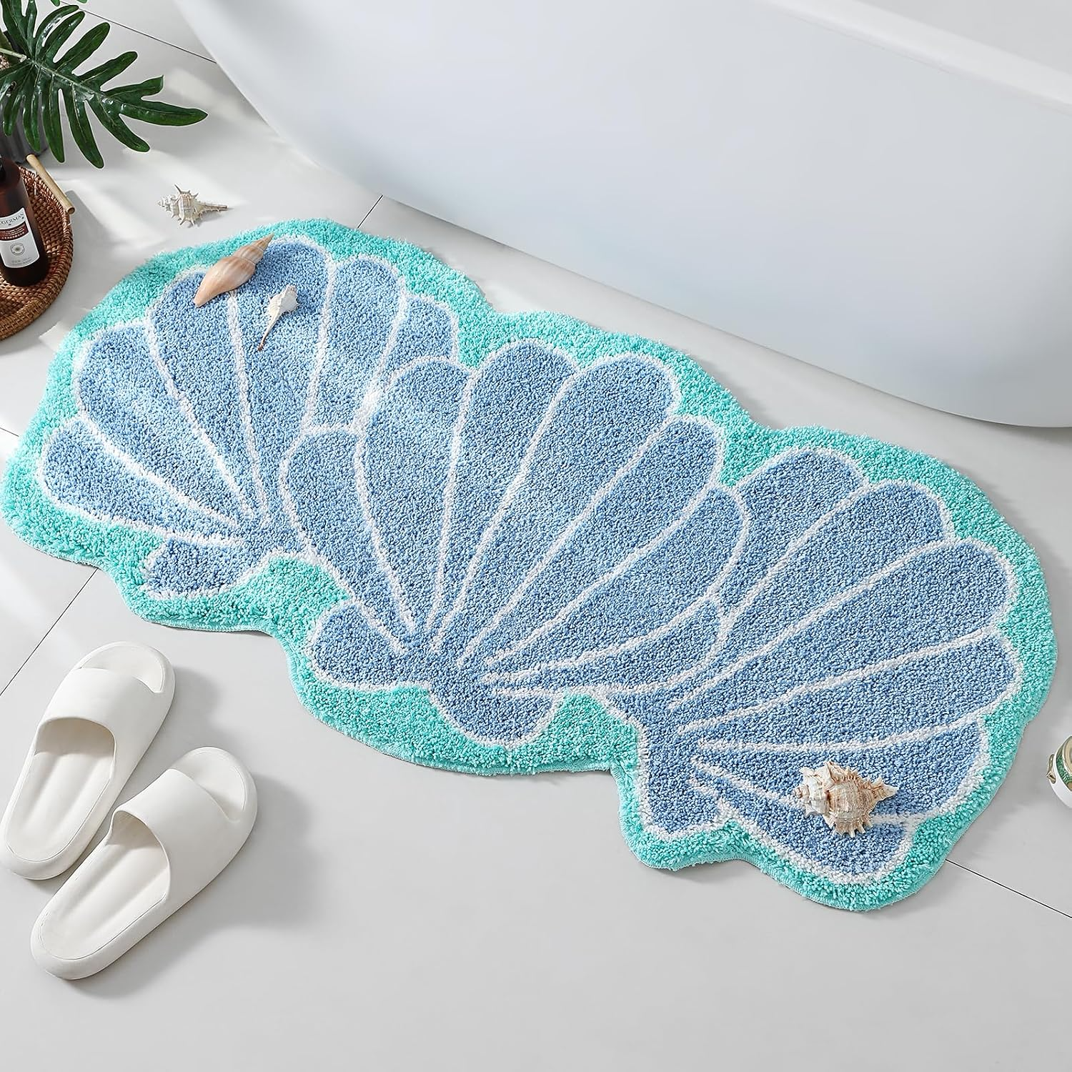 Coastal Shell Flocked Rug