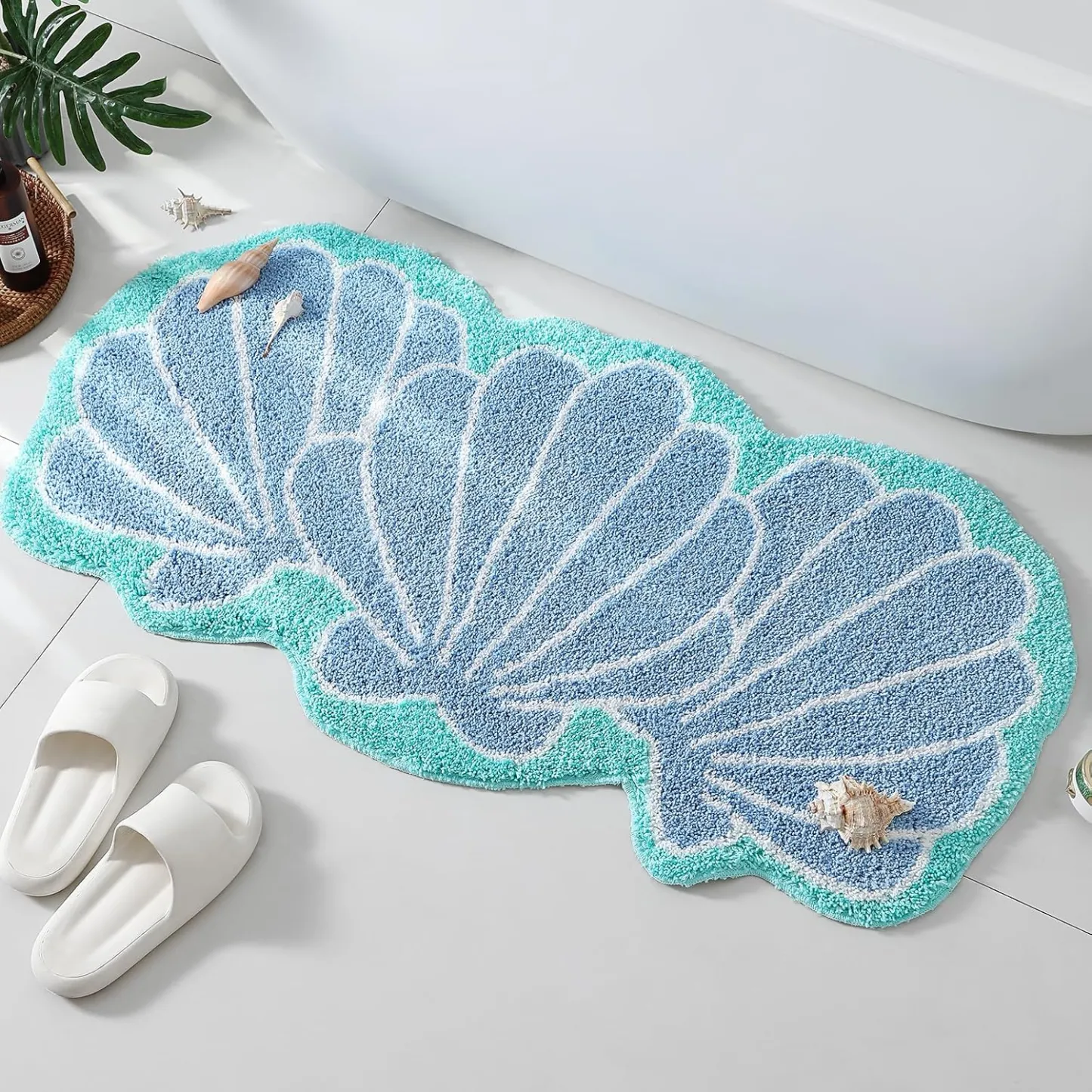 Coastal Shell Flocked Rug