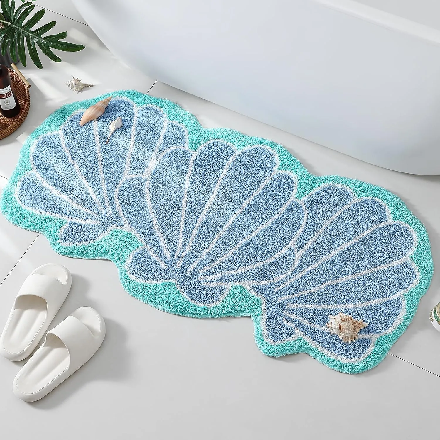 Coastal Shell Flocked Rug