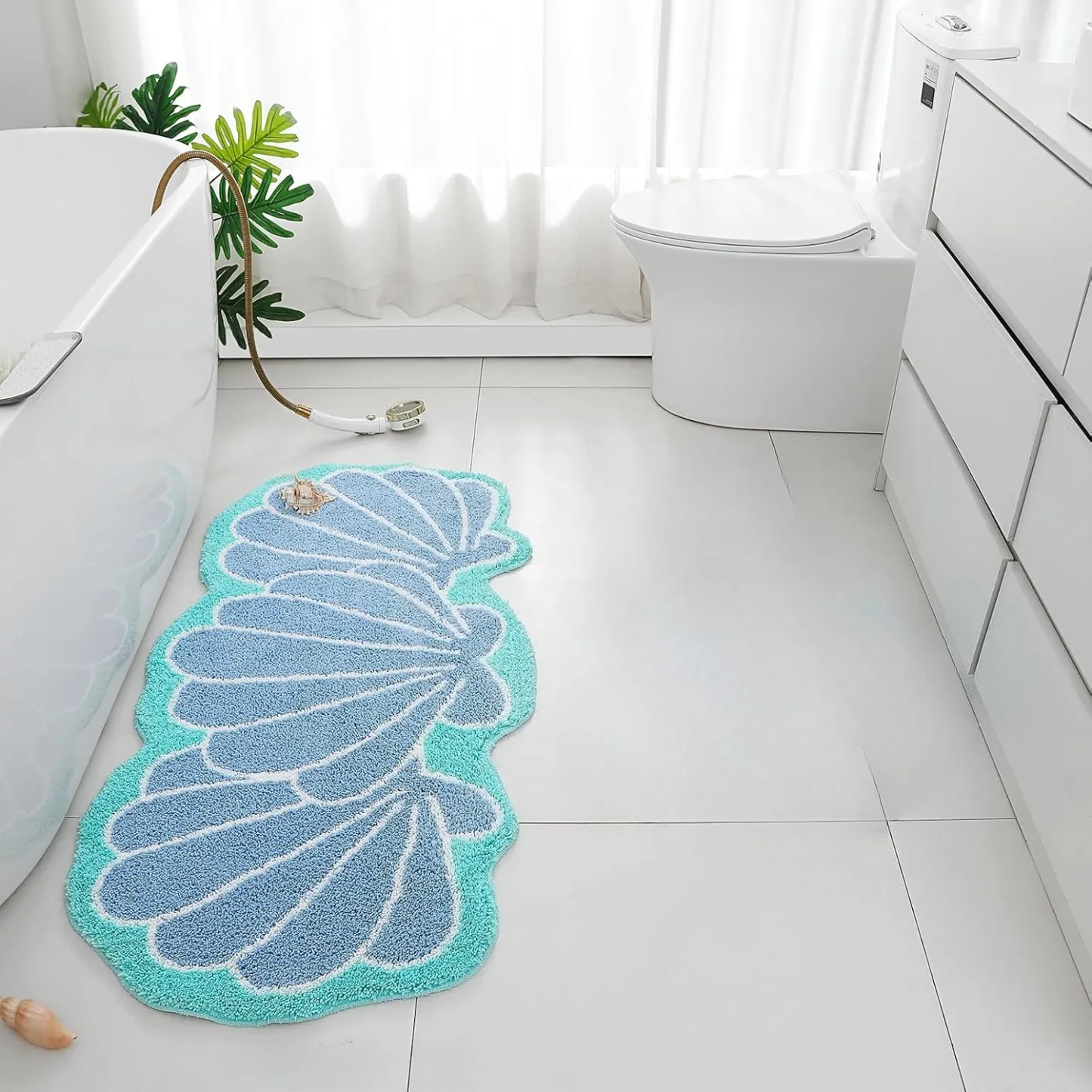 Coastal Shell Flocked Rug