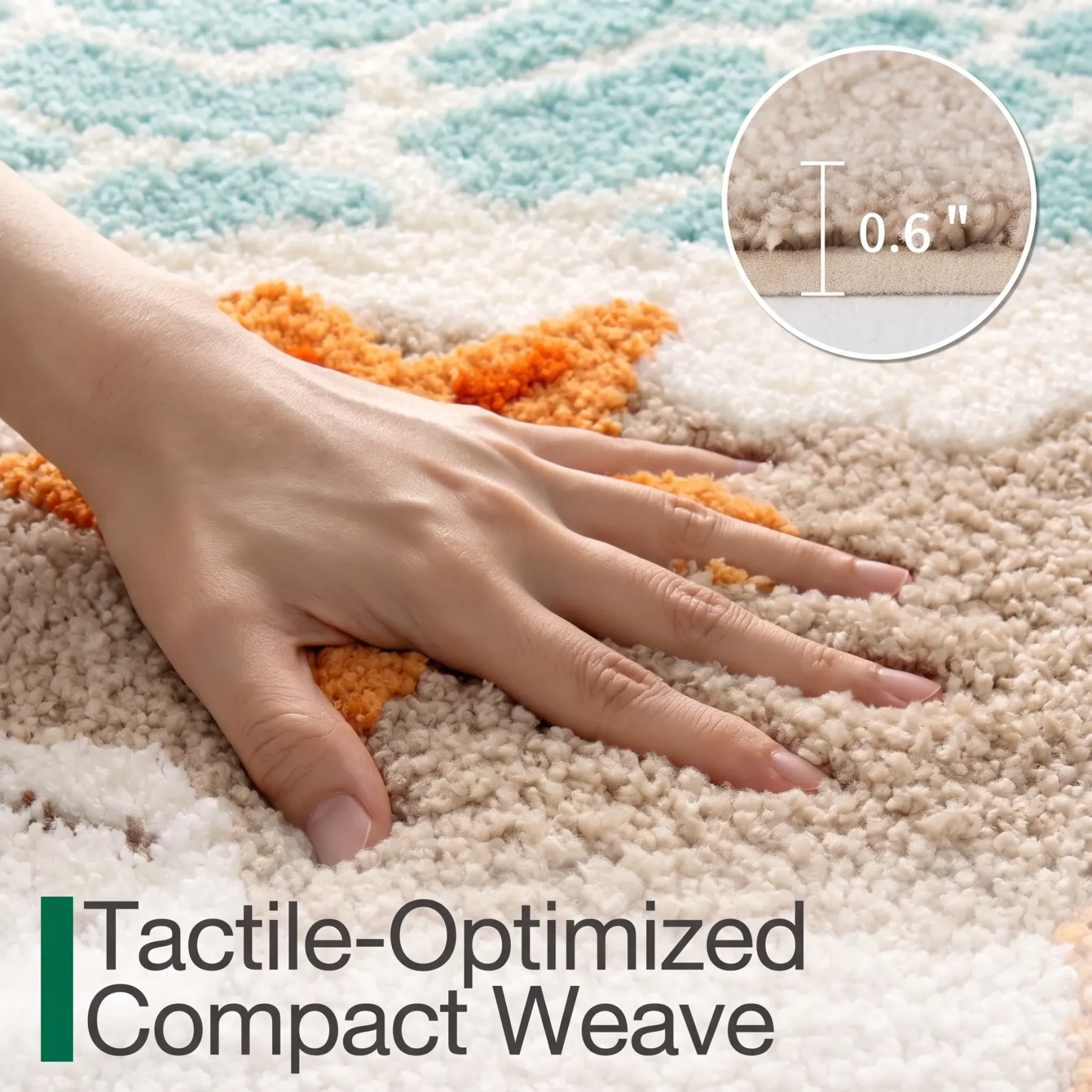 Coastal Wave Flocked Rug