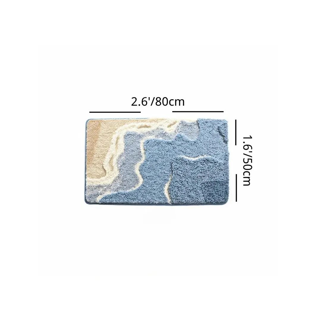 Beach Waves Flocked Rug