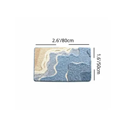 Beach Waves Flocked Rug