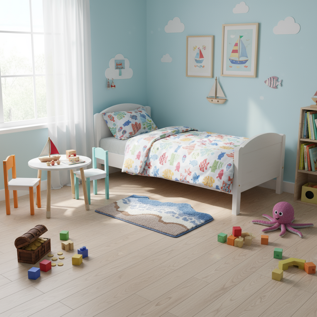 Ocean Breeze Flocked Rug