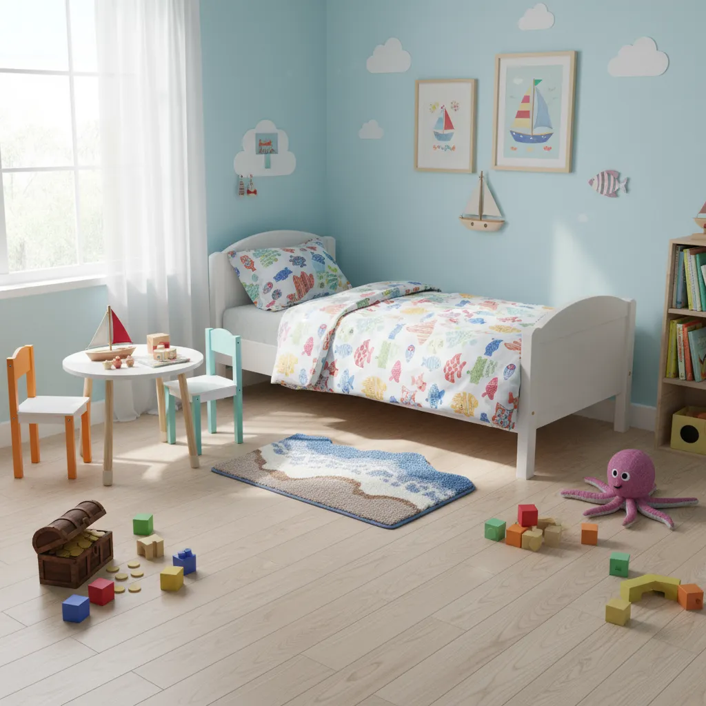 Ocean Breeze Flocked Rug