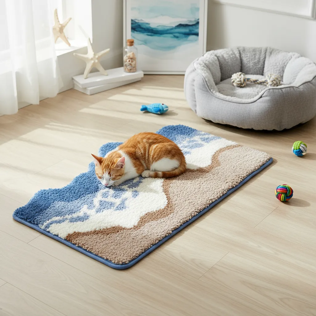 Ocean Breeze Flocked Rug
