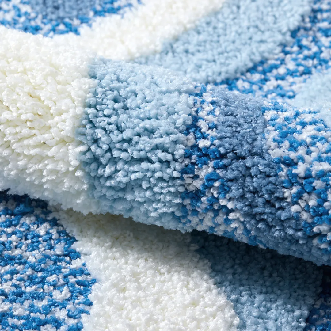 Rolling Waves Flocked Rug
