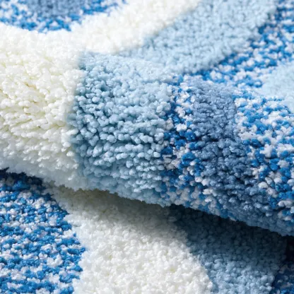 Rolling Waves Flocked Rug