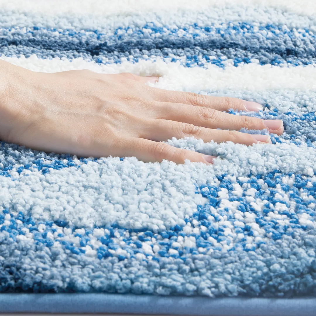 Rolling Waves Flocked Rug