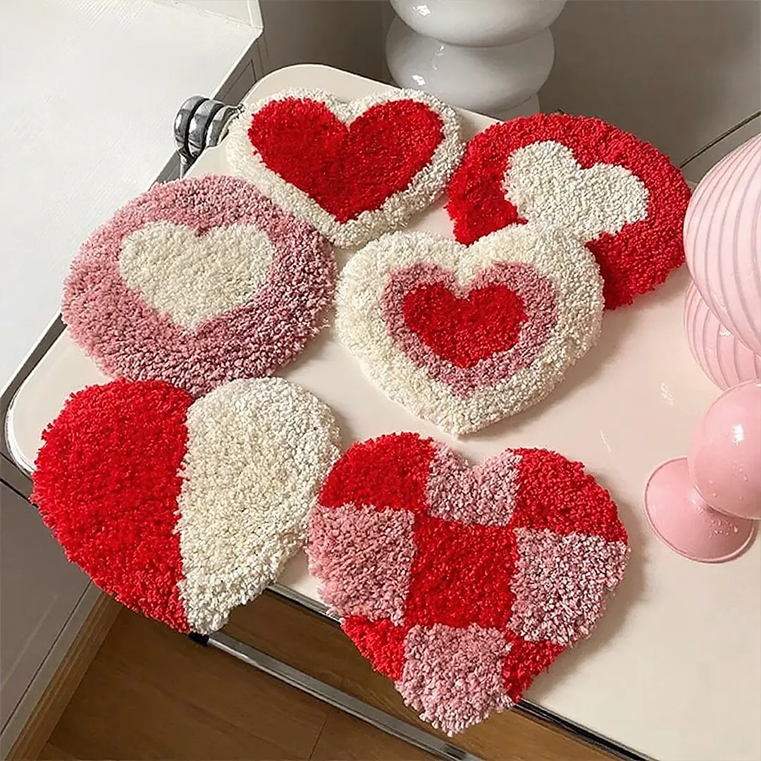 Heartfelt Romance Hand-tufted Flocked Coasters-BRENETTI
