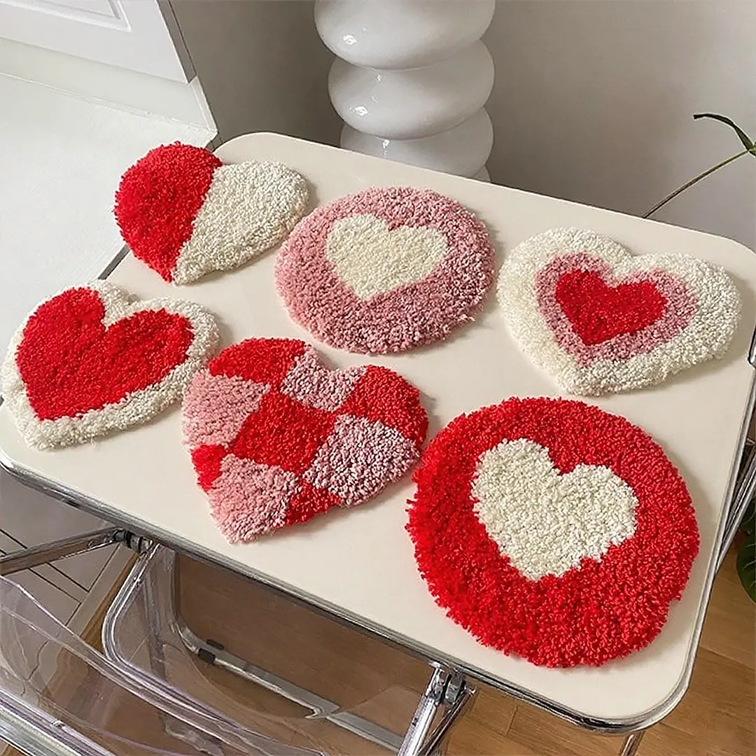 Heartfelt Romance Hand-tufted Flocked Coasters-BRENETTI
