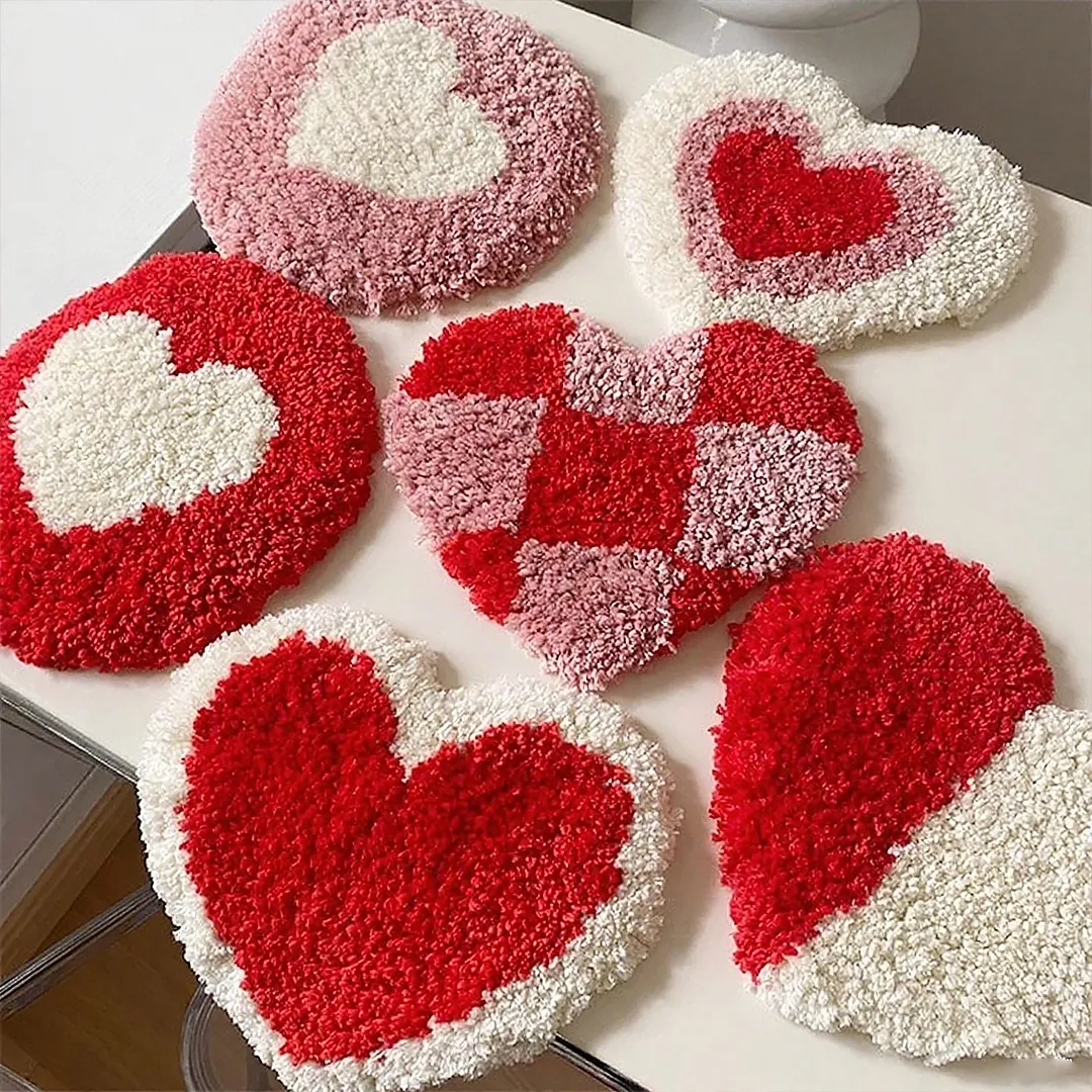 Heartfelt Romance Hand-tufted Flocked Coasters-BRENETTI
