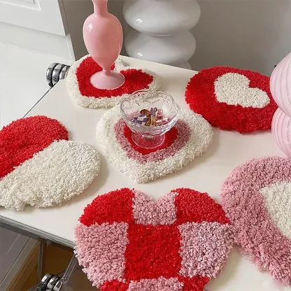 Heartfelt Romance Hand-tufted Flocked Coasters-BRENETTI