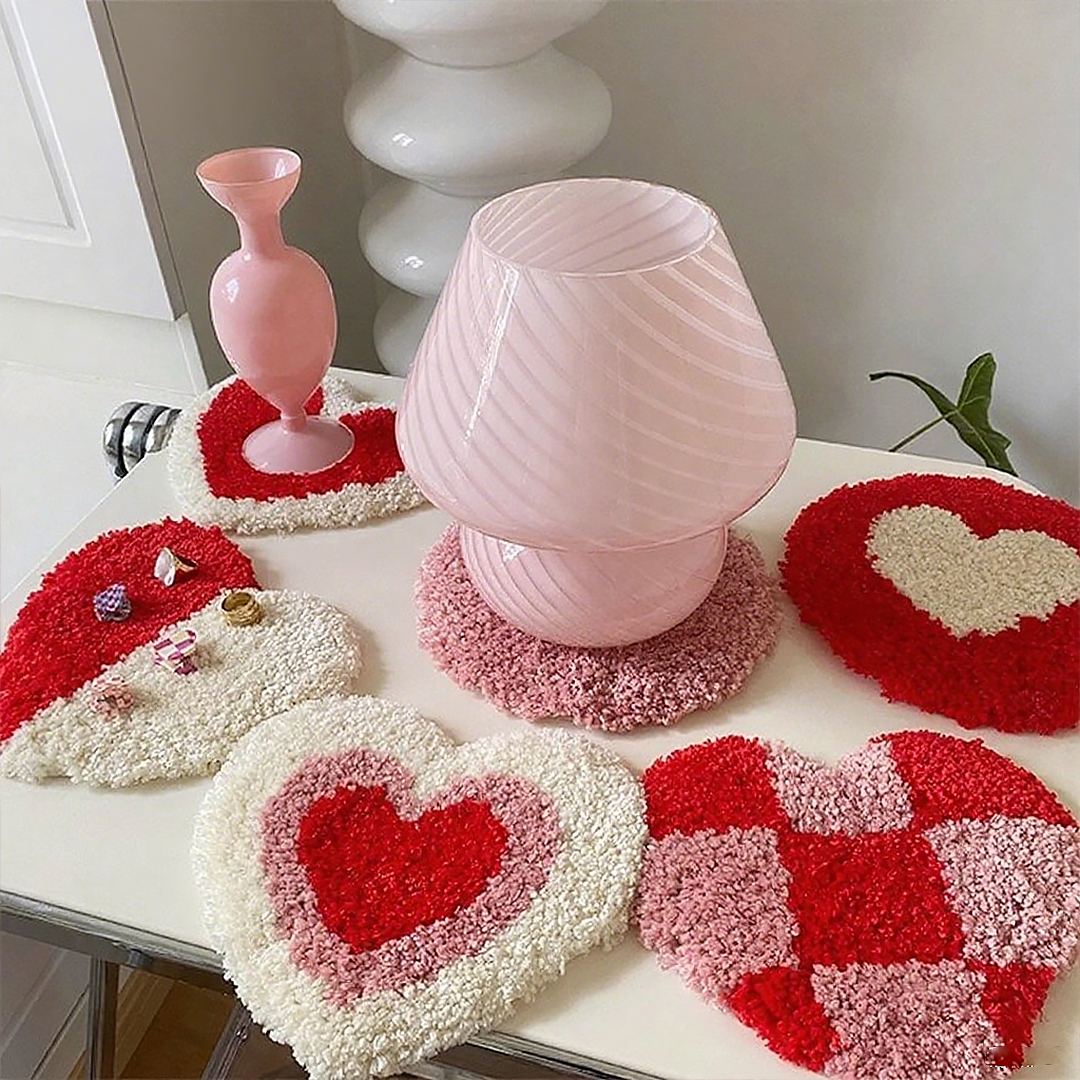 Heartfelt Romance Hand-tufted Flocked Coasters-BRENETTI