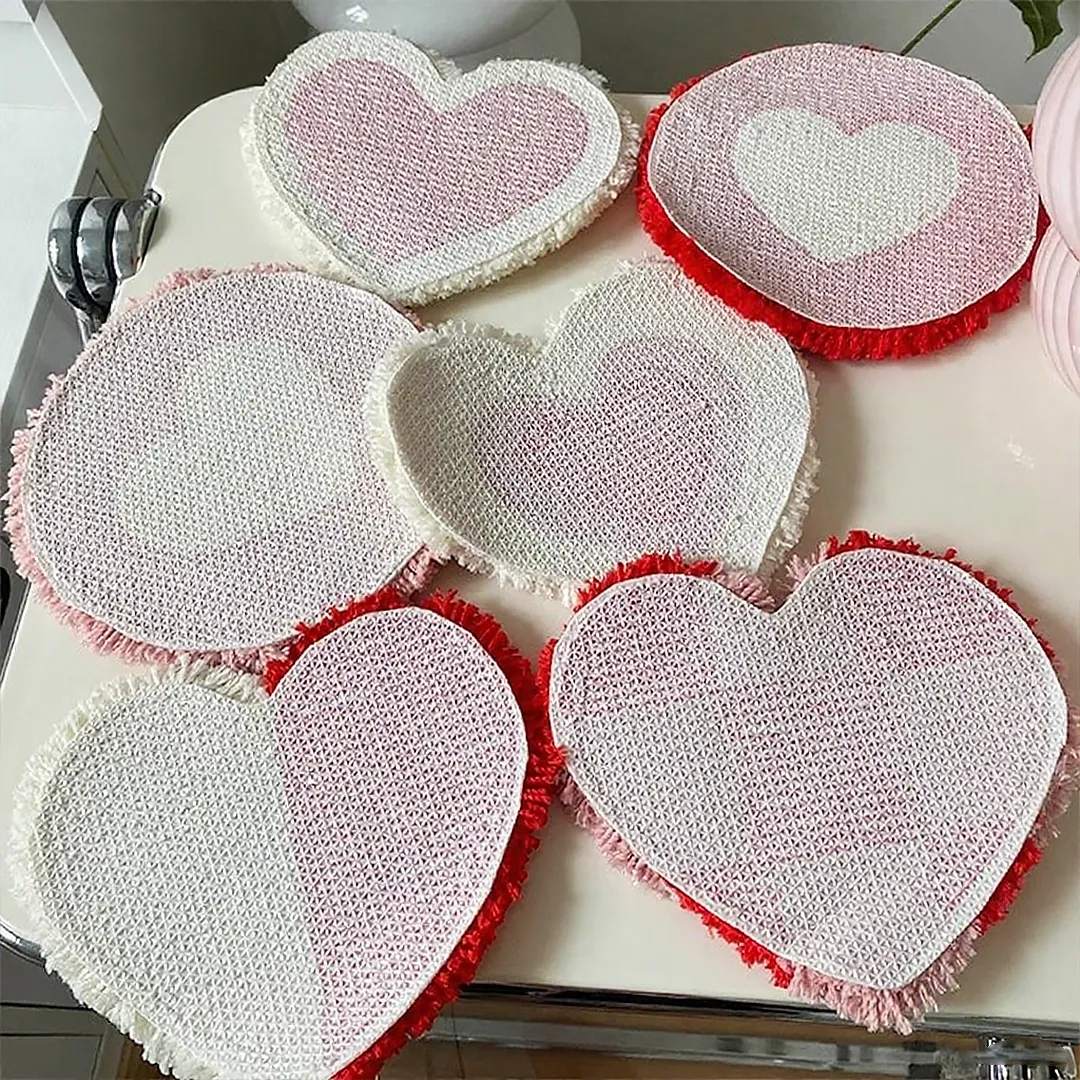 Heartfelt Romance Hand-tufted Flocked Coasters-BRENETTI