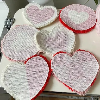 Heartfelt Romance Hand-tufted Flocked Coasters-BRENETTI