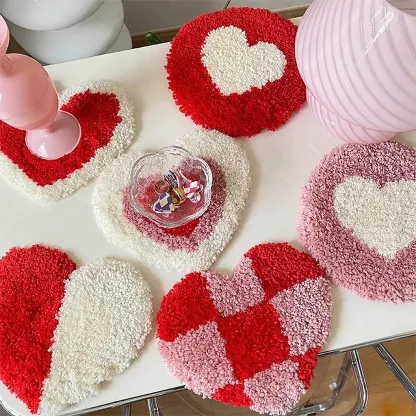 Heartfelt Romance Hand-tufted Flocked Coasters-BRENETTI