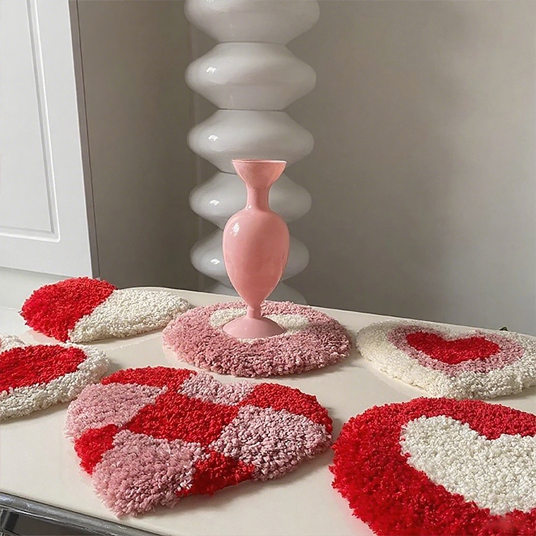 Heartfelt Romance Hand-tufted Flocked Coasters-BRENETTI