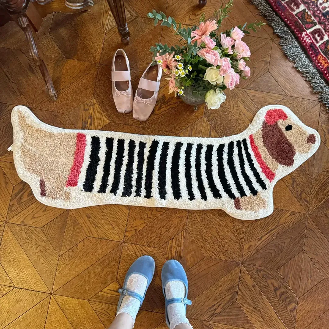 Dachshund Flocked Rug