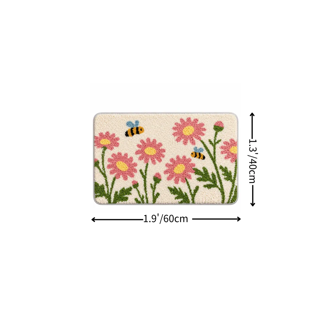 Daisy Garden Botanical Flocked Rug