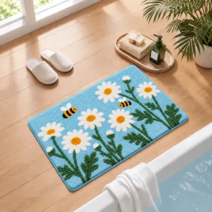 Daisy Garden Botanical Flocked Rug