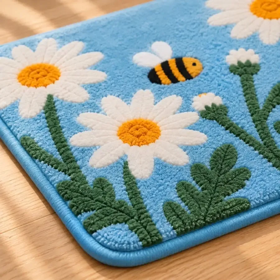 Daisy Garden Botanical Flocked Rug