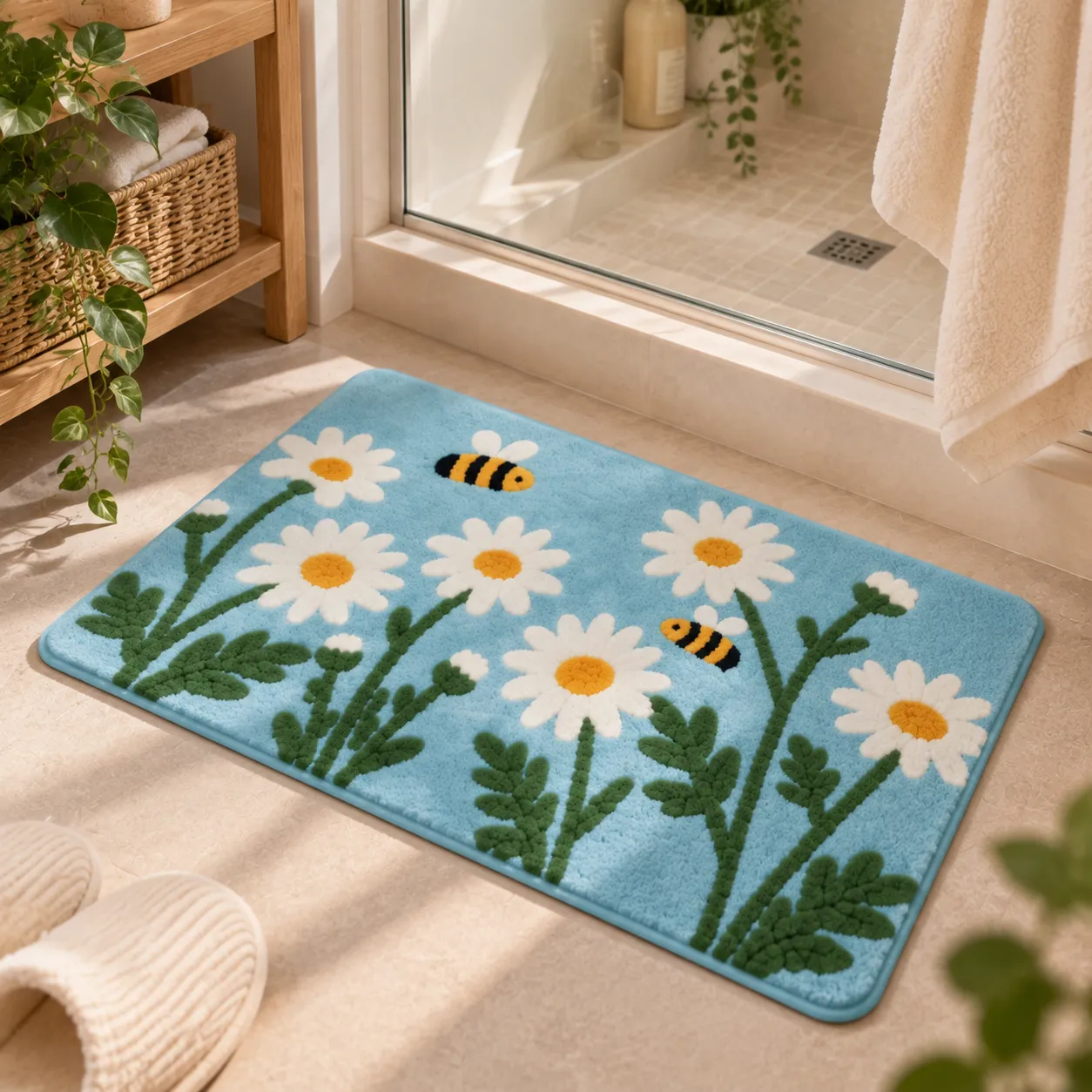 Daisy Garden Botanical Flocked Rug